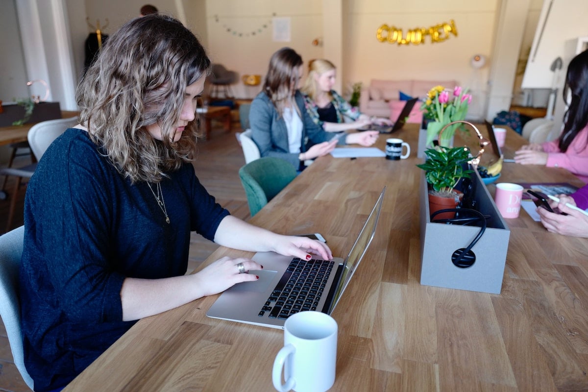 People working in office